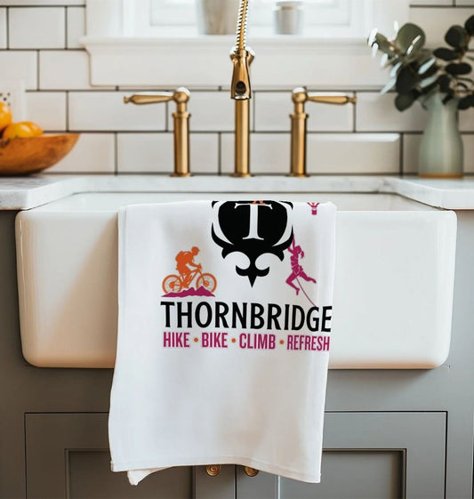 Thornbridge Hike, Bike, Climb, Refresh Tea Towel Printed Tea Towel Thornbridge
