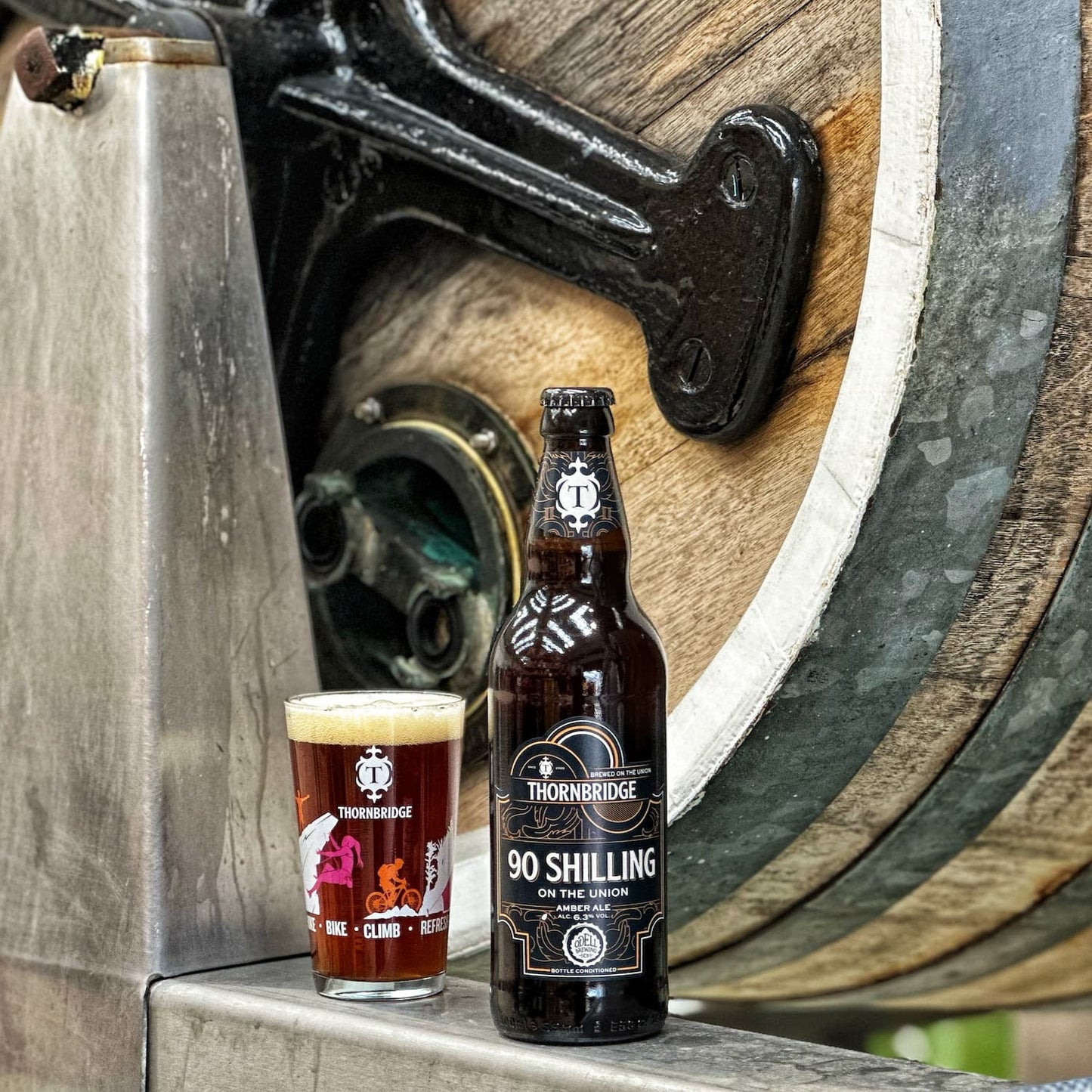 90 Shilling (on the Union), 6.3% Amber Ale Beer - Single Bottle Thornbridge