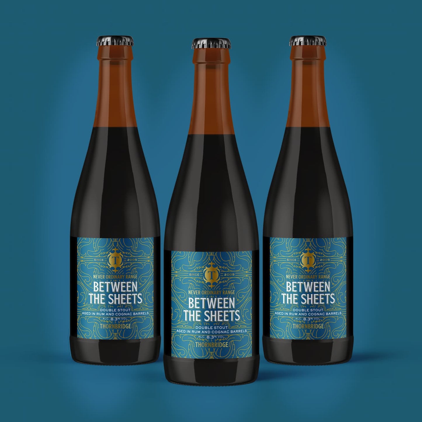 Between the Sheets, 8.3% Double Stout Aged in Rum and Cognac Barrels 12 x 375ml bottles Beer - BA mini case Thornbridge