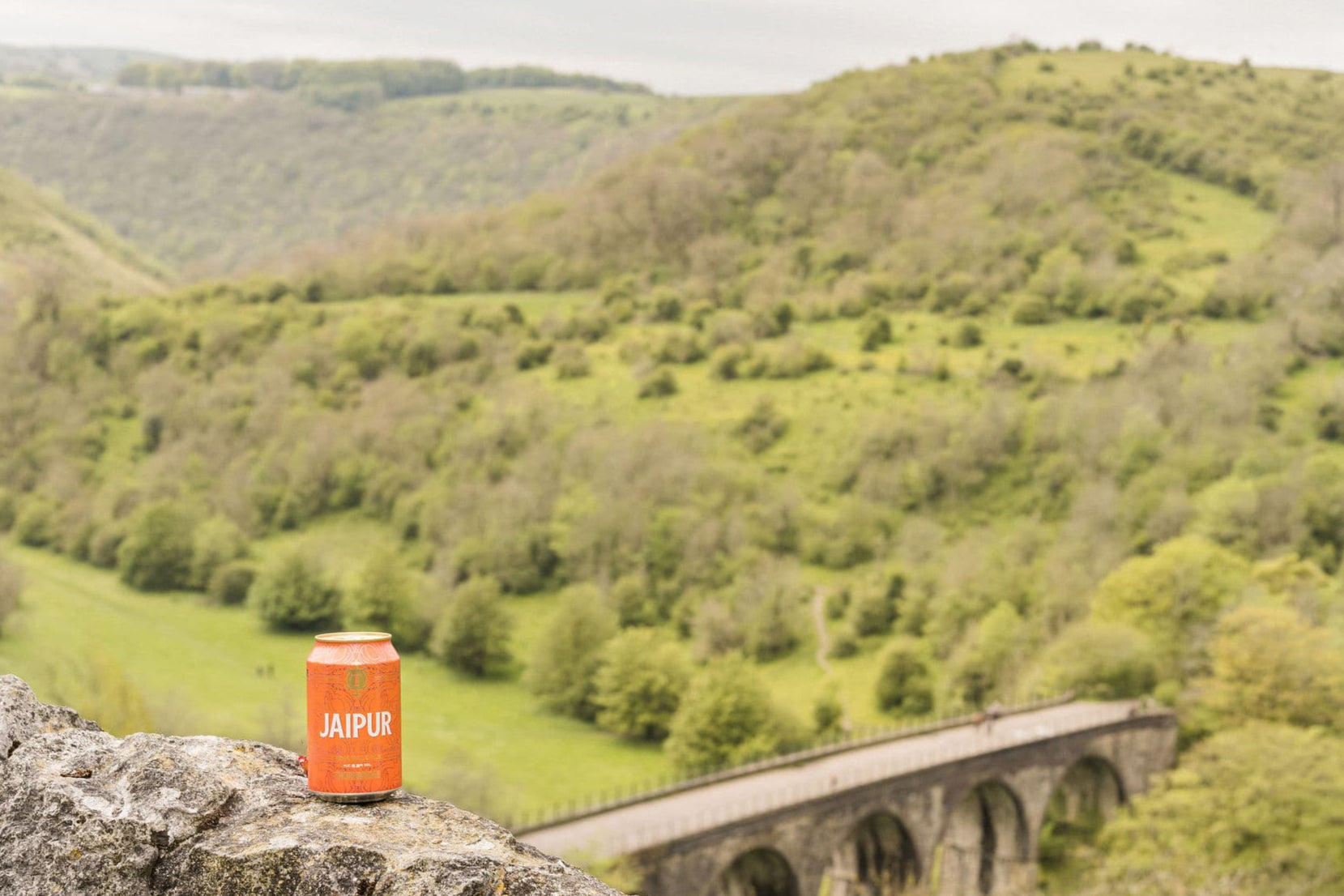 Jaipur can in the peak district overlooking monsal viaduct