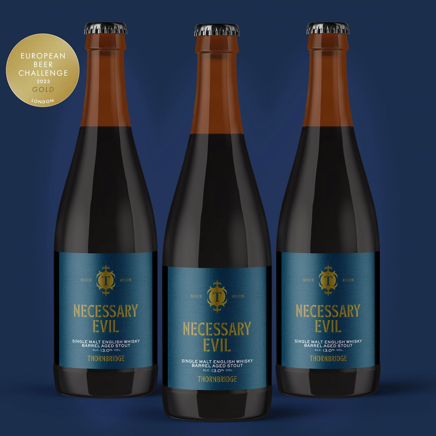 Necessary Evil, 13% ABV Single Malt English Whisky Barrel Aged Stout 12 x 375ml bottles Beer - BA mini case Thornbridge