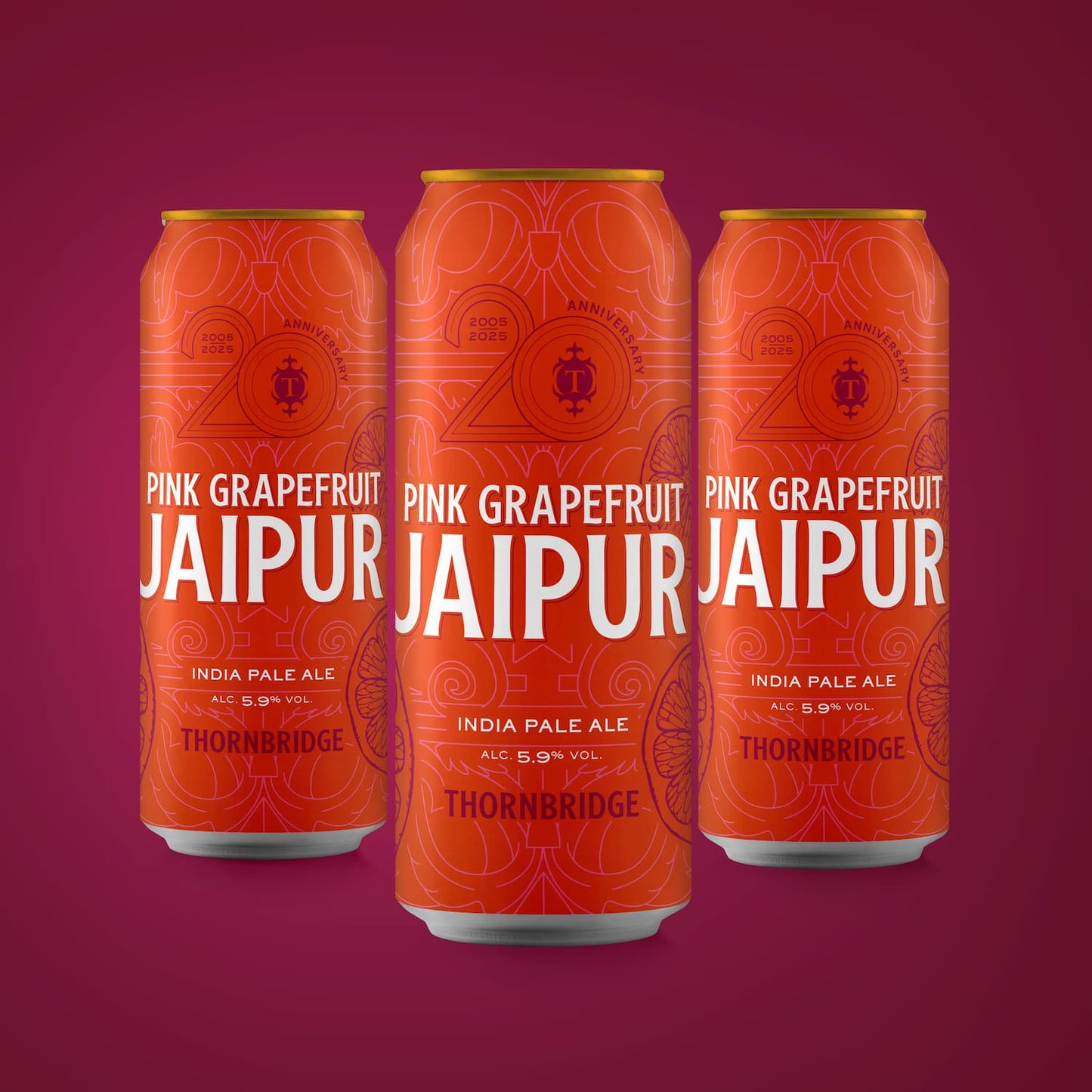 Pink Grapefruit Jaipur, 5.9% IPA 12 x 440ml cans Beer - Case Cans Thornbridge