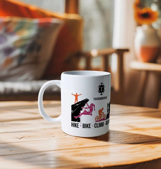 Thornbridge Hike, Bike, Climb, Refresh Mug Mug Thornbridge