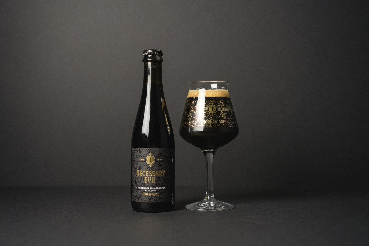 Necessary Evil, 13% ABV Bourbon Barrel Aged Stout Beer - BA Single Bottle Thornbridge