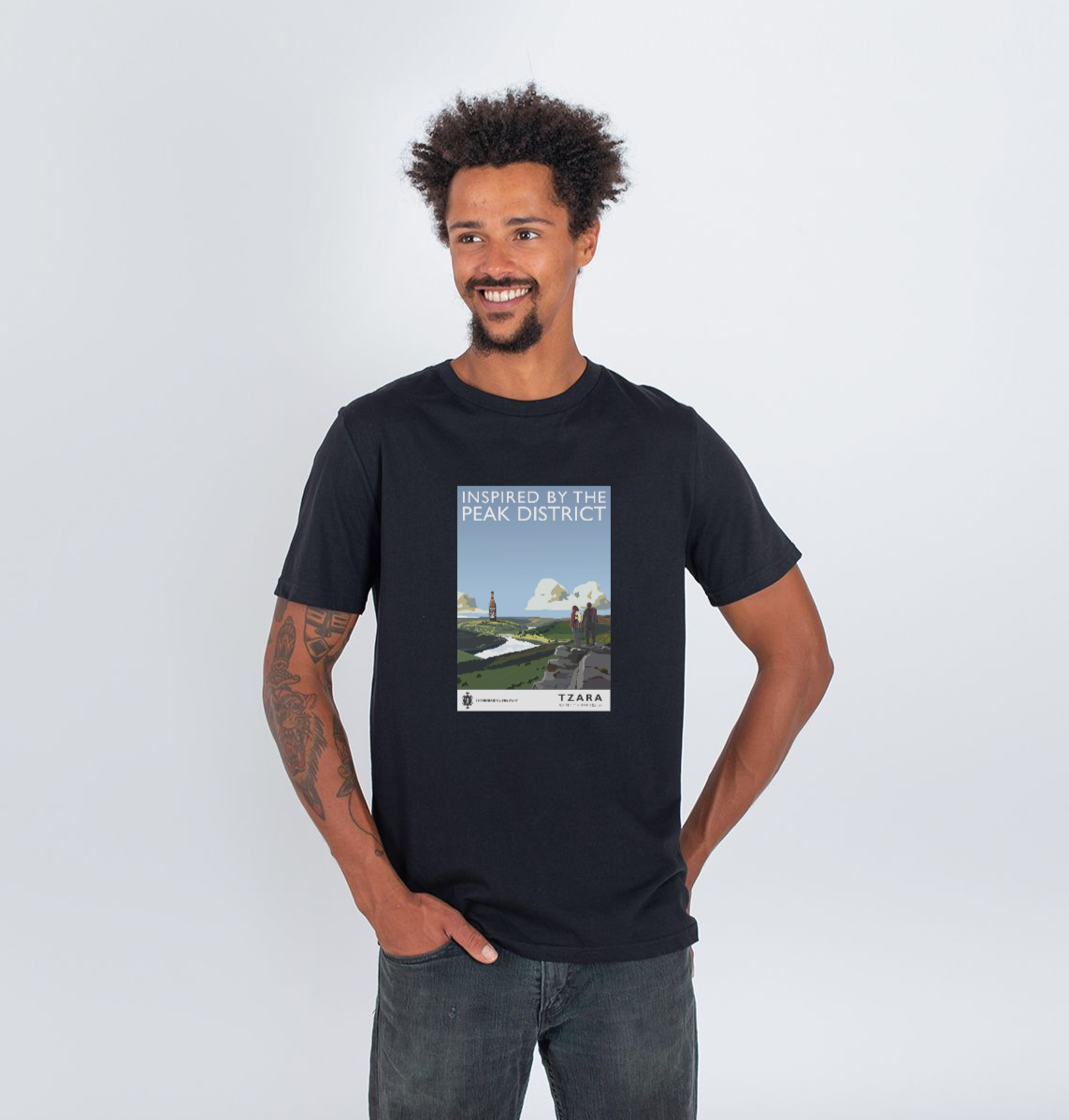 Tzara Inspired by the Peak District retro T shirt Printed T-shirt Thornbridge