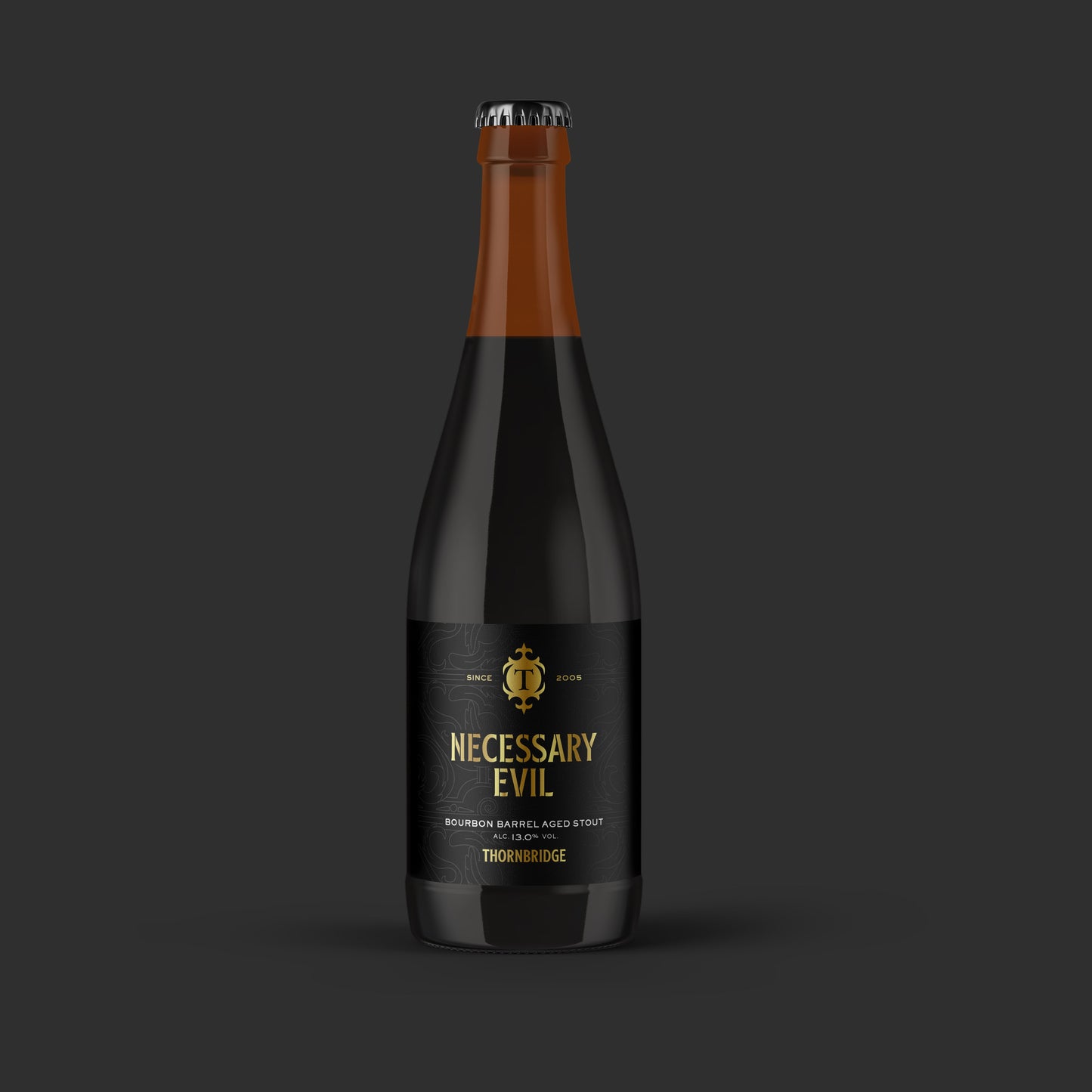 Necessary Evil, 13% ABV Bourbon Barrel Aged Stout Beer - BA Single Bottle Thornbridge