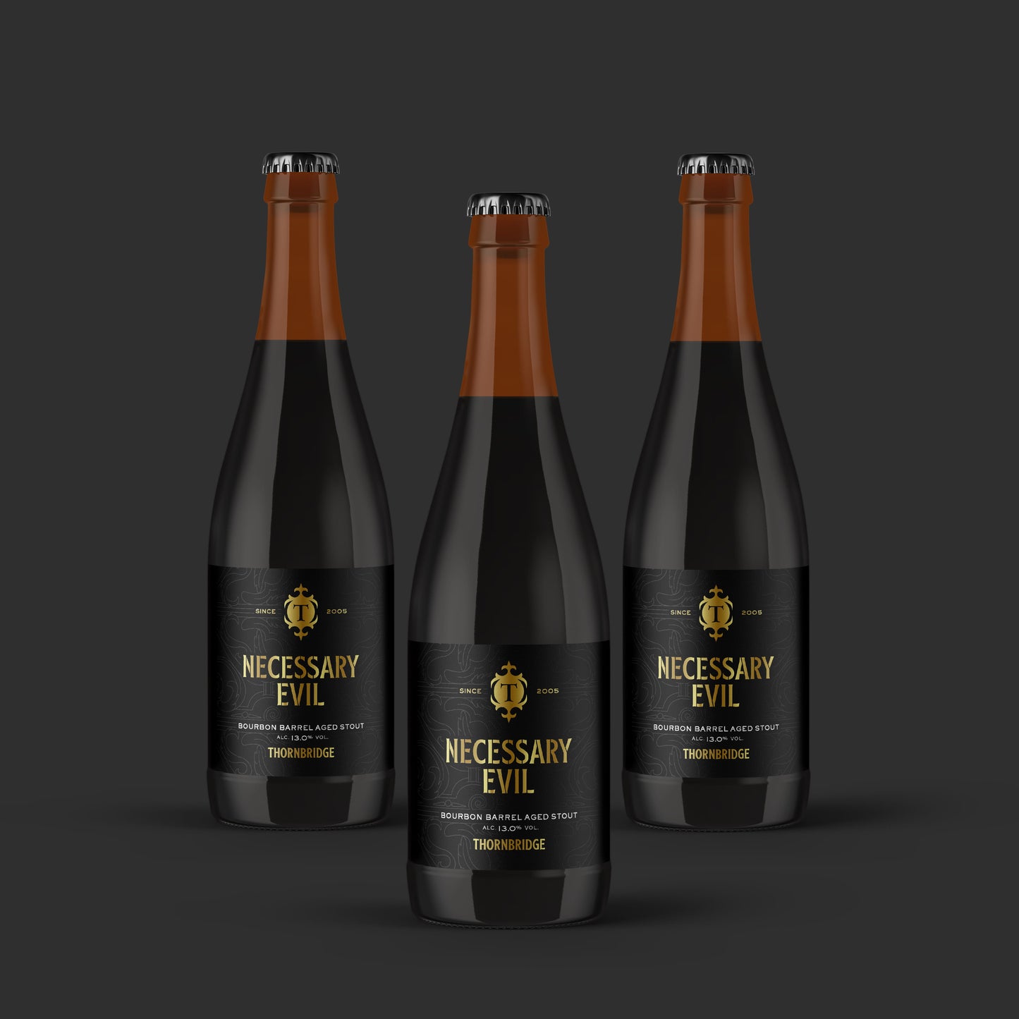 Necessary Evil, 13% ABV Bourbon Barrel Aged Stout - 12 x 375ml bottles Beer - BA mini case Thornbridge