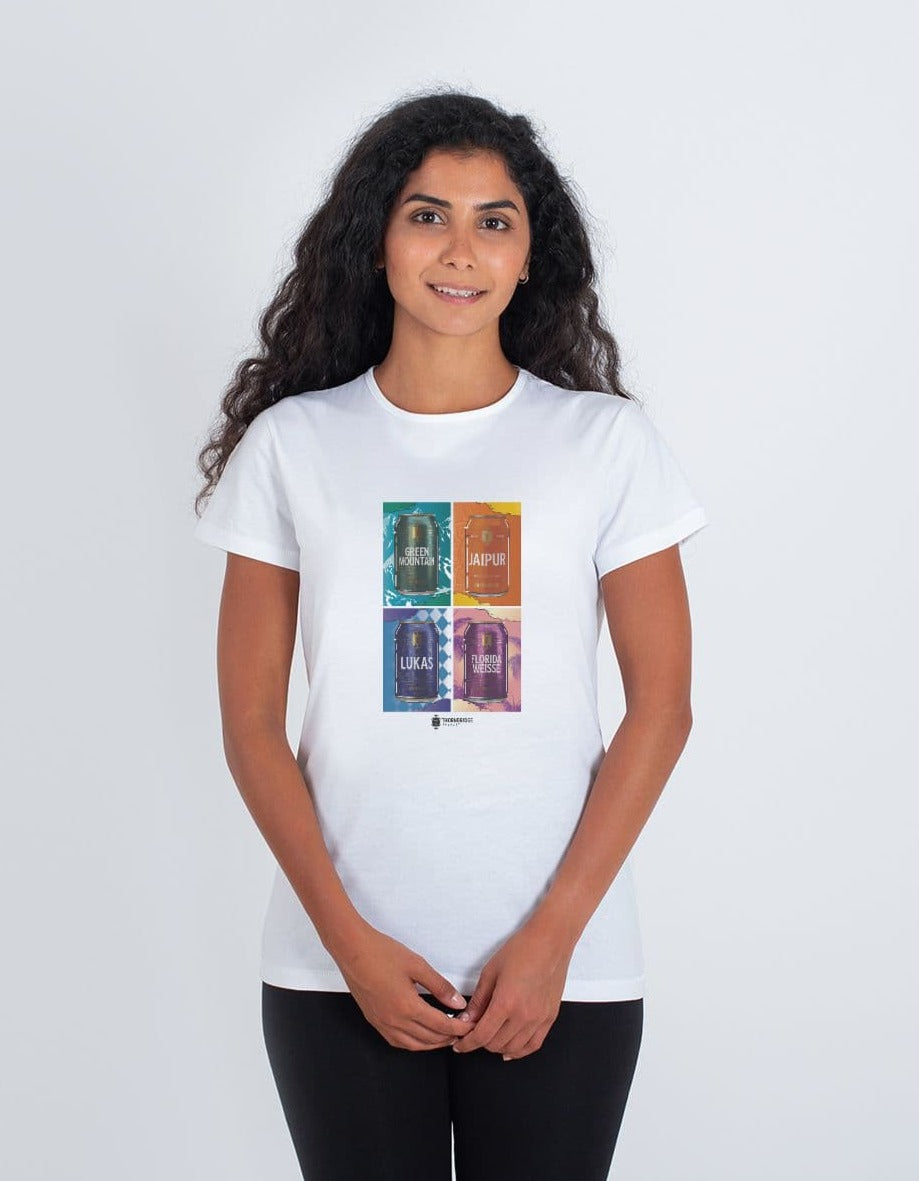 Womens Thornbridge Tate Cans T shirt Printed T-shirt Thornbridge