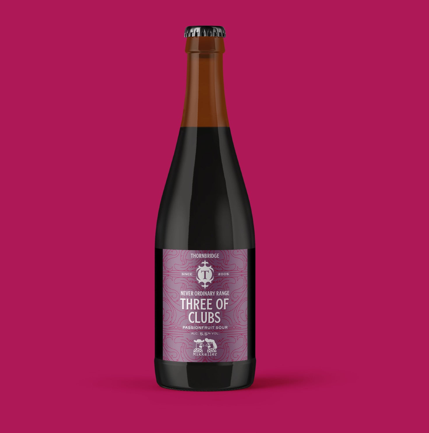 Three of Clubs 5.5% Passionfruit Sour Beer - Single Bottle Thornbridge