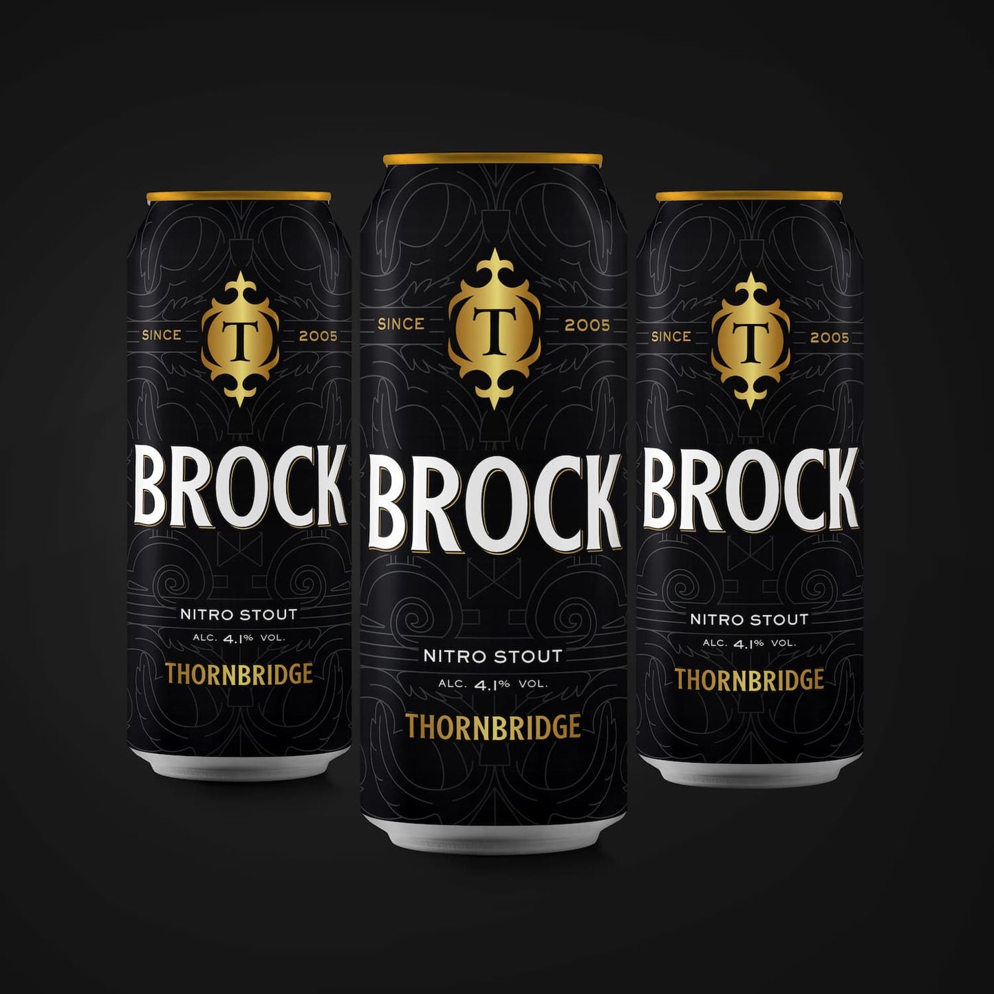 Brock, 4.1% Nitro Stout 12 x 440ml cans Beer - Case Cans Thornbridge