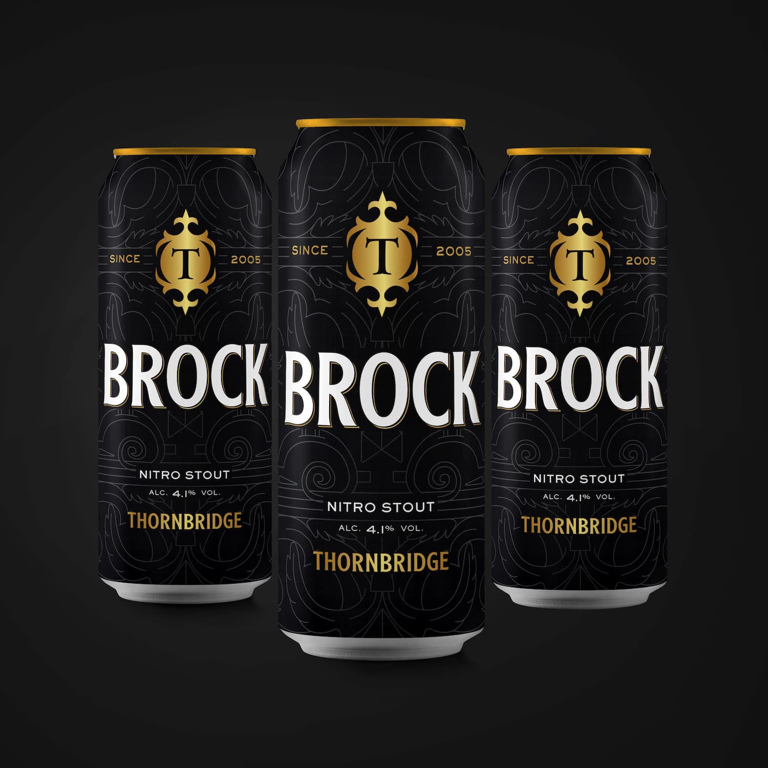 Brock, 4.1% Nitro Stout 12 x 440ml cans Beer - Case Cans Thornbridge