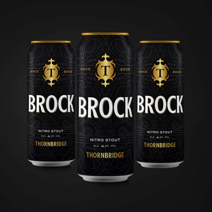 Brock, 4.1% Nitro Stout 12 x 440ml cans Beer - Case Cans Thornbridge