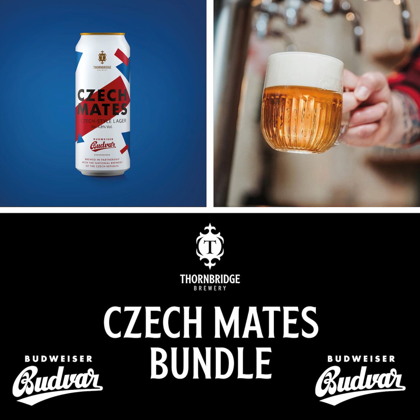 The Czech Mates Pack, 20 x 440ml beers and Budvar Glass Beer - Mixed Case Thornbridge