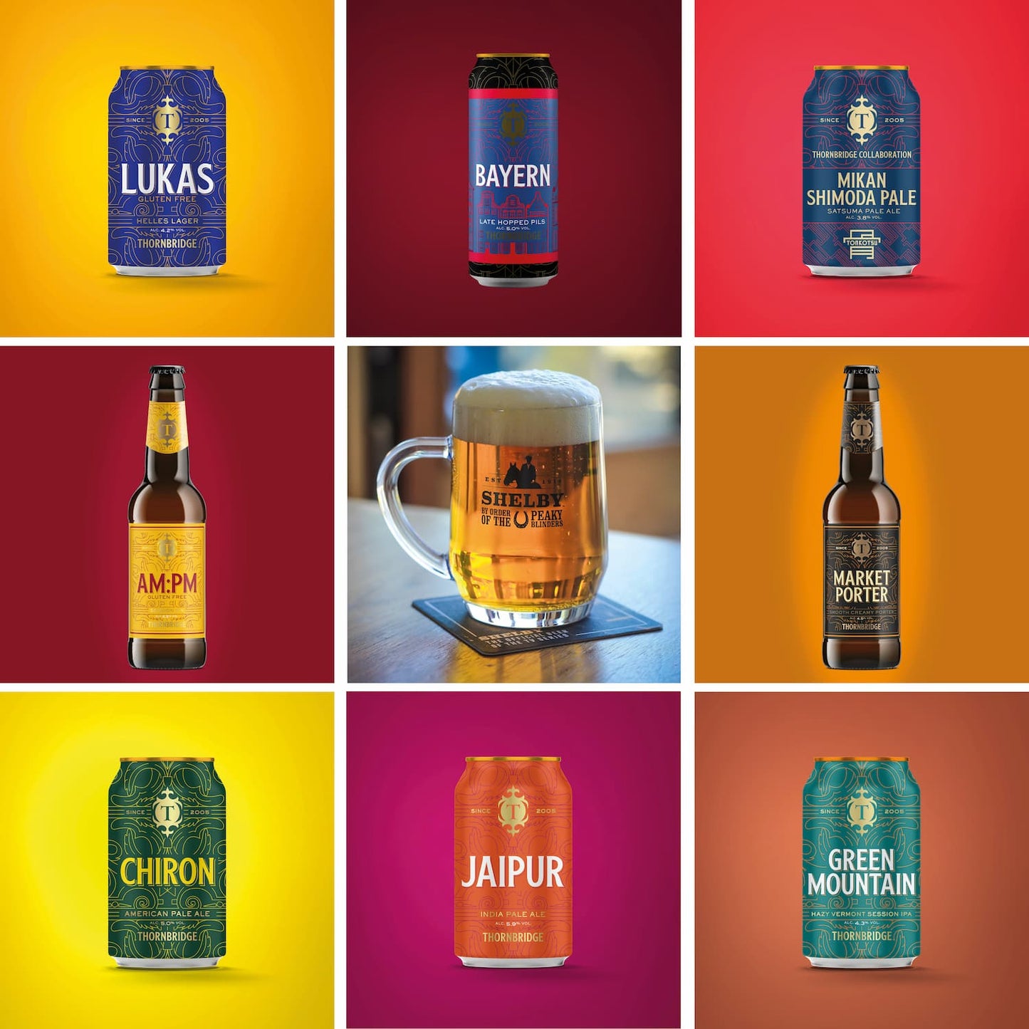 Thornbridge Flagship Beer Tasting and Sharing Kit - 8 beers and 2 tankards glassware Beer - Mixed Case Thornbridge