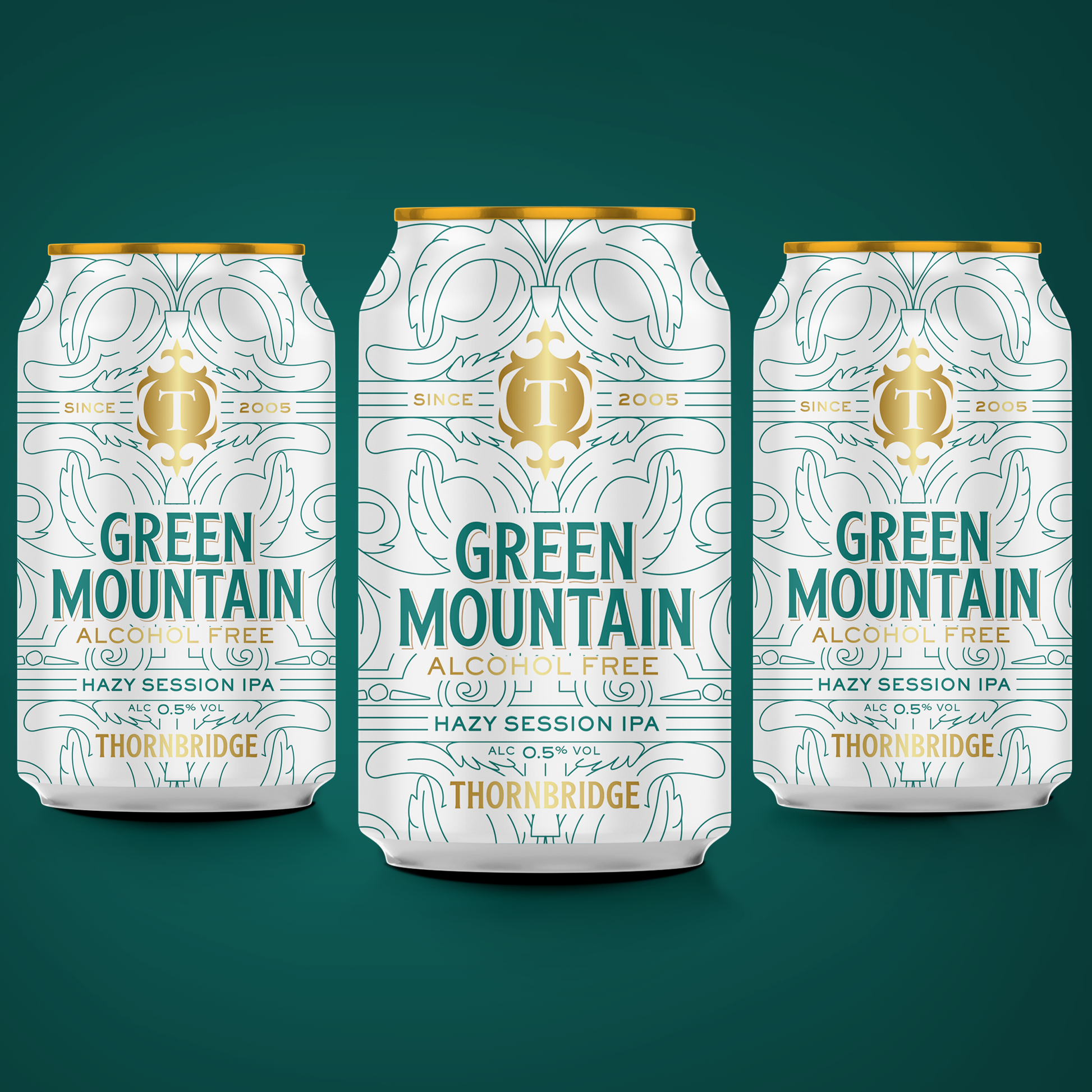 Green Mountain Alcohol Free Hazy Session IPA 12 x 330ml cans Beer - Case Cans Thornbridge