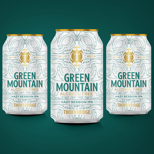 Green Mountain Alcohol Free Hazy Session IPA 12 x 330ml cans Beer - Case Cans Thornbridge