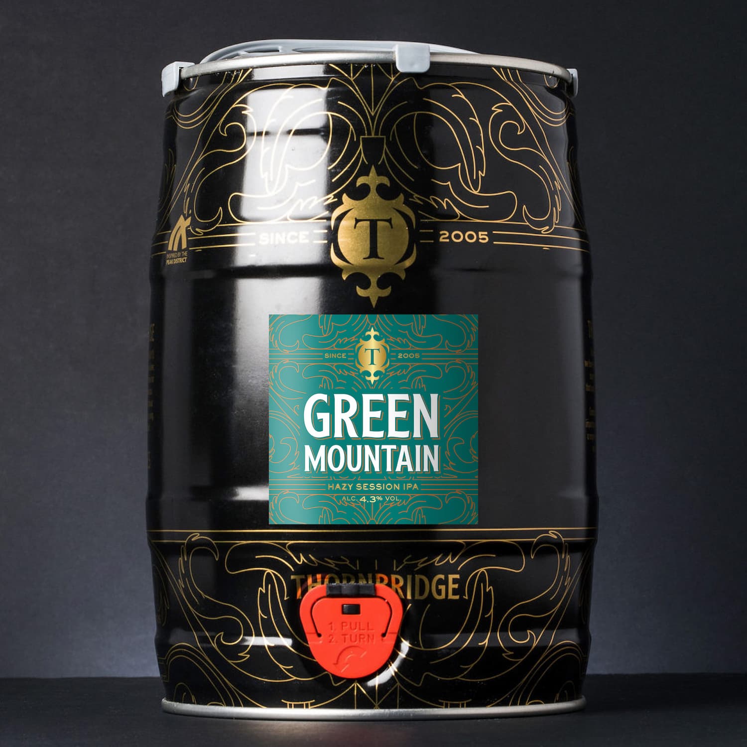 Green Mountain, 4.3% Hazy Session IPA Mini Cask 5 litres Beer - Mini Cask Thornbridge
