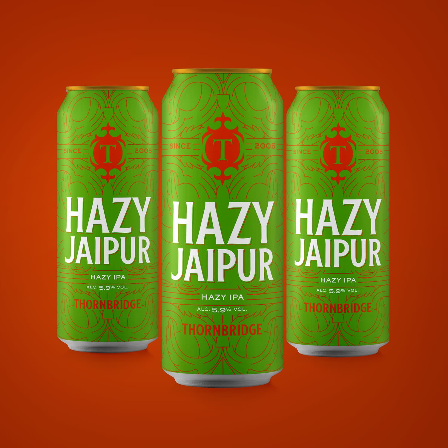 Hazy Jaipur, 5.9% Hazy IPA 12 x 440ml cans Beer - Case Cans Thornbridge