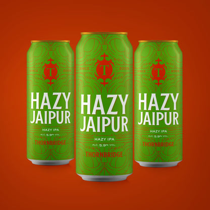 Hazy Jaipur, 5.9% Hazy IPA 12 x 440ml cans Beer - Case Cans Thornbridge