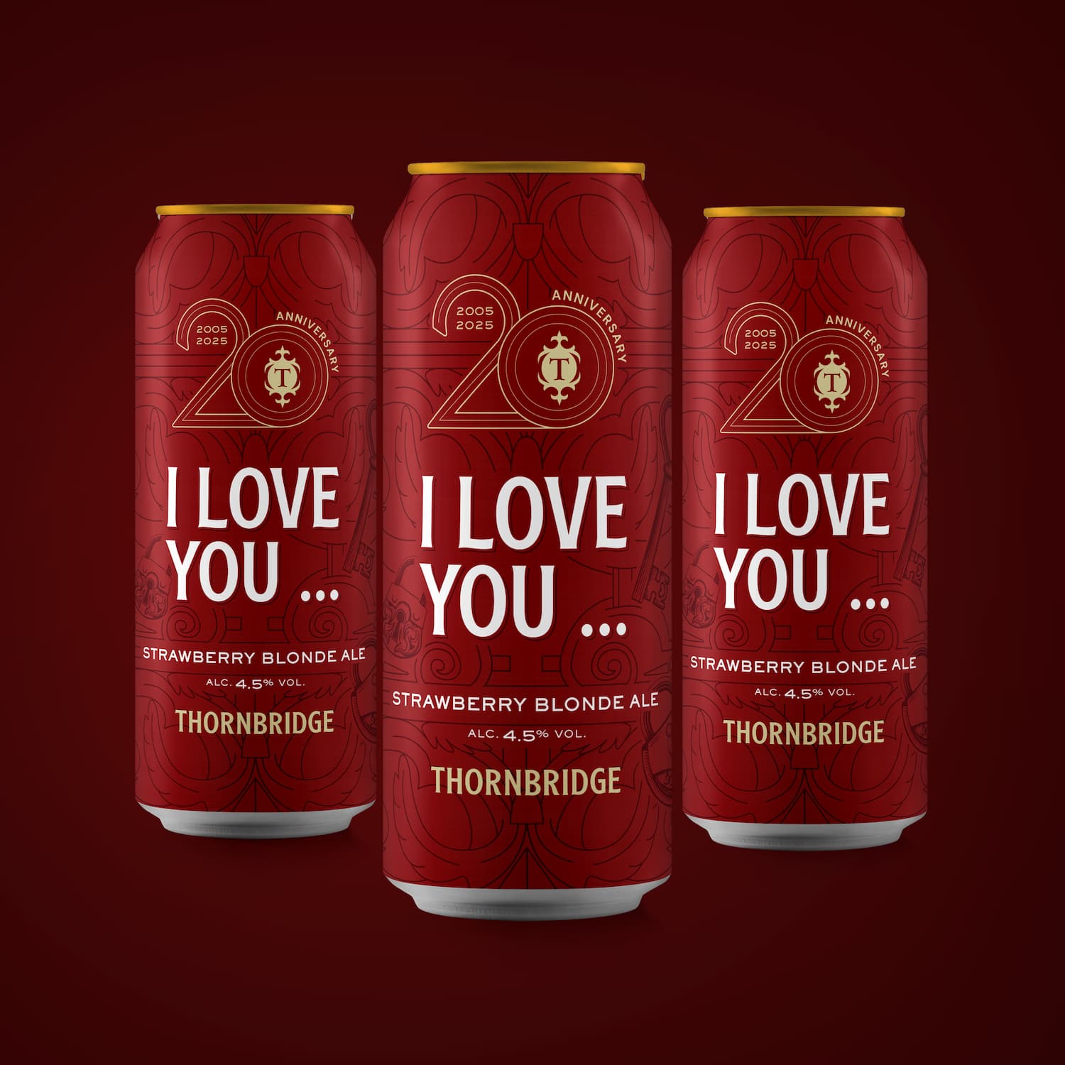 I Love You, 4.5% Strawberry Blonde Ale 12 x 440ml case Beer - Case Cans Thornbridge