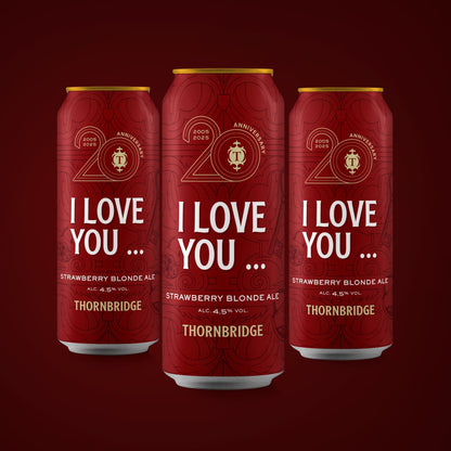 I Love You, 4.5% Strawberry Blonde Ale 12 x 440ml case Beer - Case Cans Thornbridge