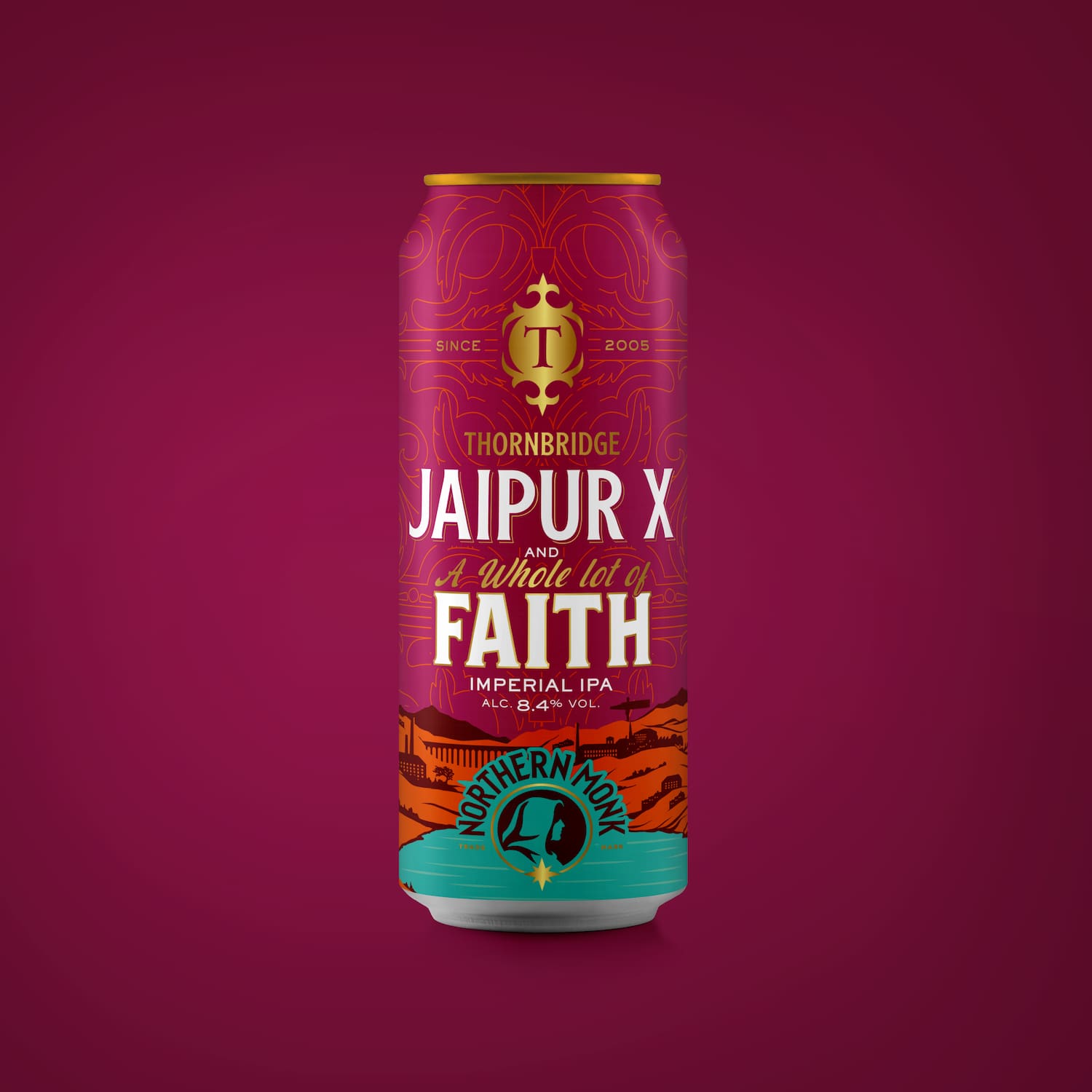 Jaipur X & A Whole Lot of Faith, 8.4% Imperial IPA Beer - Cans Thornbridge