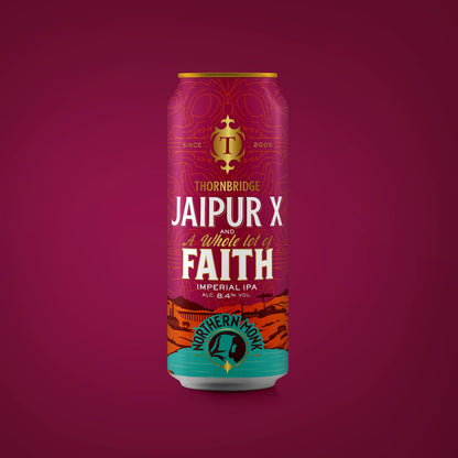Jaipur X & A Whole Lot of Faith, 8.4% Imperial IPA Beer - Cans Thornbridge