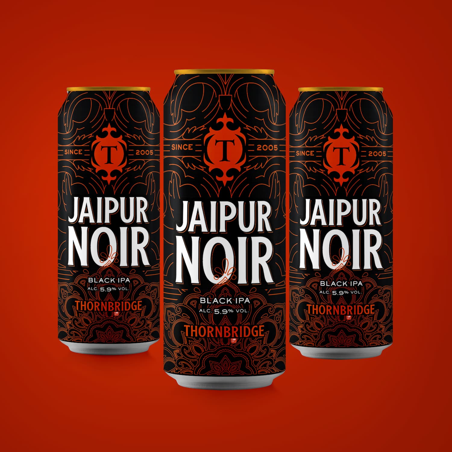 Jaipur Noir, 5.9% Black IPA 12 x 440ml cans Beer - Case Cans Thornbridge