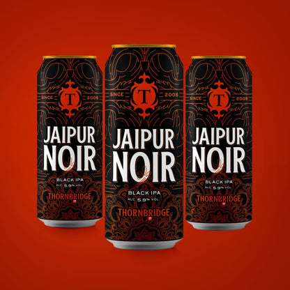 Jaipur Noir, 5.9% Black IPA 12 x 440ml cans Beer - Case Cans Thornbridge