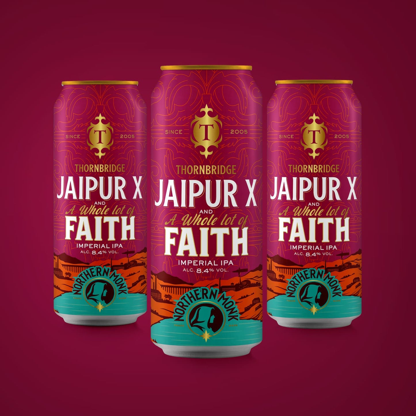 Jaipur X & A Whole Lot of Faith, 8.4% Imperial IPA Beer - Cans Thornbridge