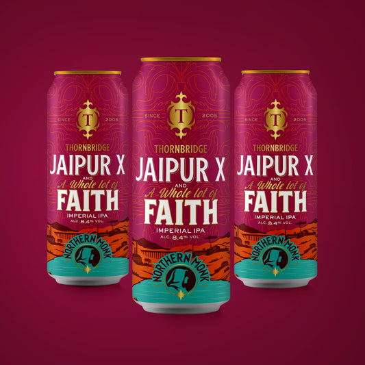Jaipur X & A Whole Lot of Faith, 8.4% Imperial IPA Beer - Cans Thornbridge