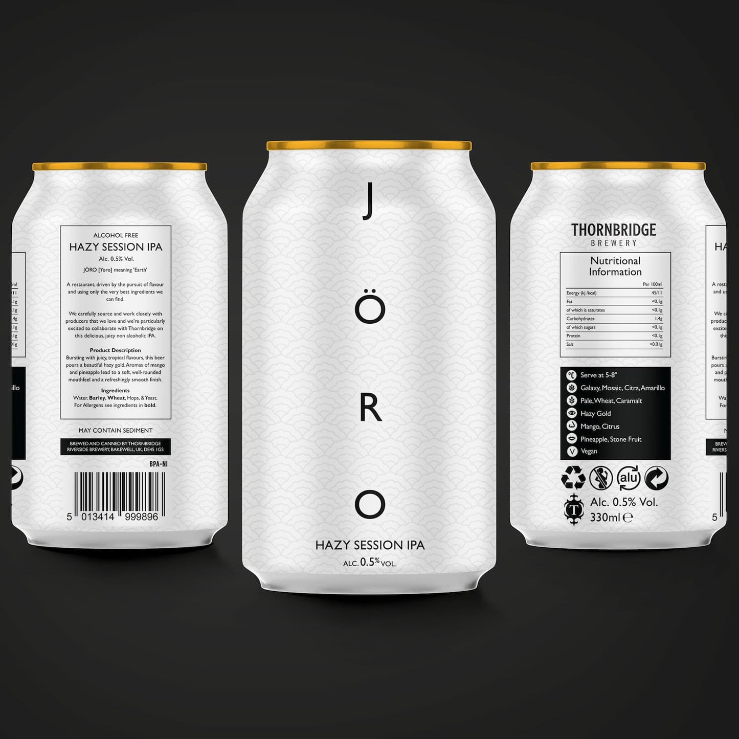 JÖRO, Alcohol Free Hazy Session IPA Beer - Cans Thornbridge