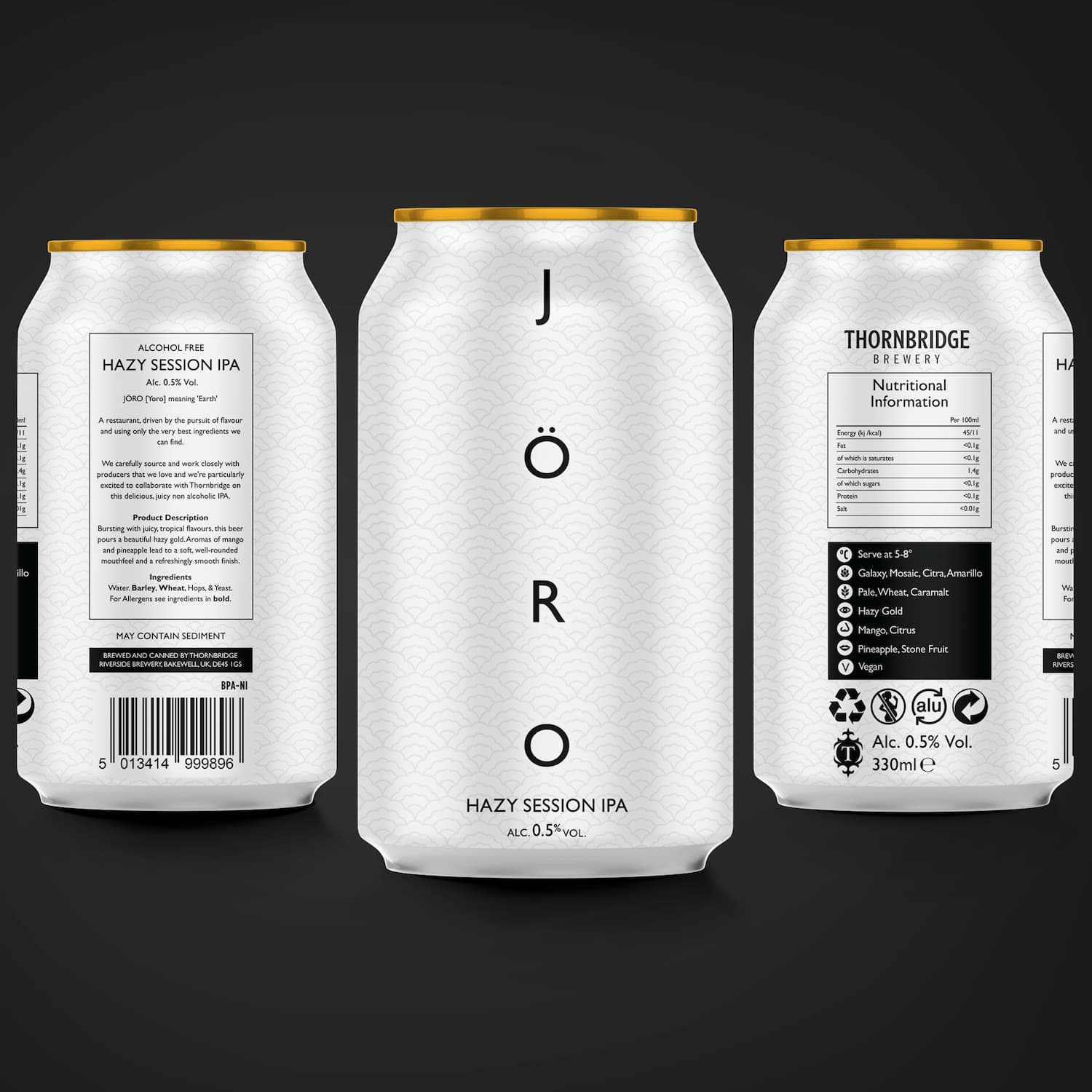 JÖRO, Alcohol Free Hazy Session IPA Beer - Cans Thornbridge