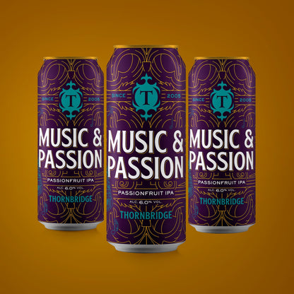 Music & Passion, 6% Passionfruit IPA 12 x 440ml cans Beer - Single Can Thornbridge