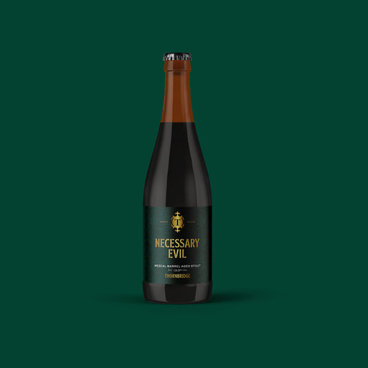 Necessary Evil, 13% ABV Mezcal Barrel Aged Stout Beer - BA Single Bottle Thornbridge