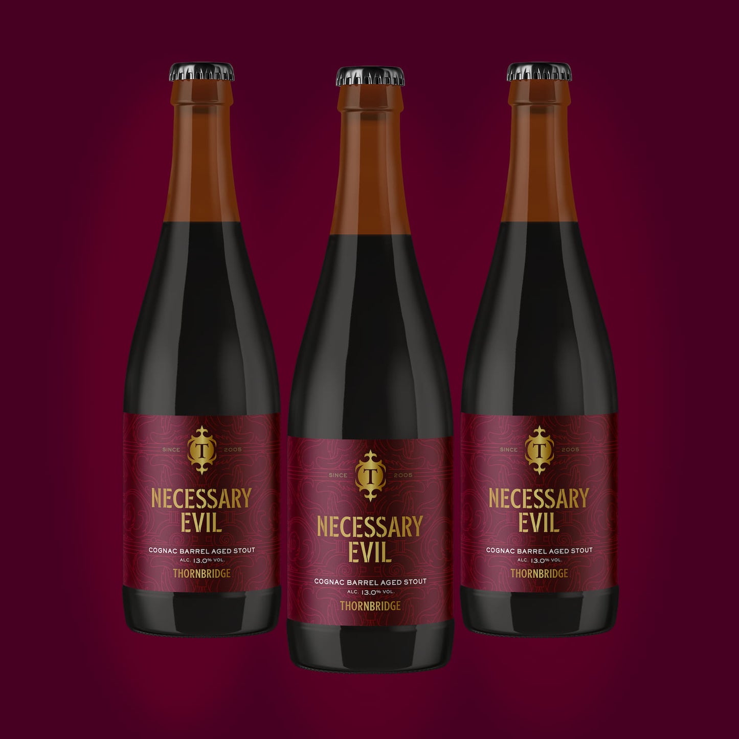 Necessary Evil, 13% ABV Cognac Barrel Aged Stout 12 x 375ml bottles Beer - BA mini case Thornbridge