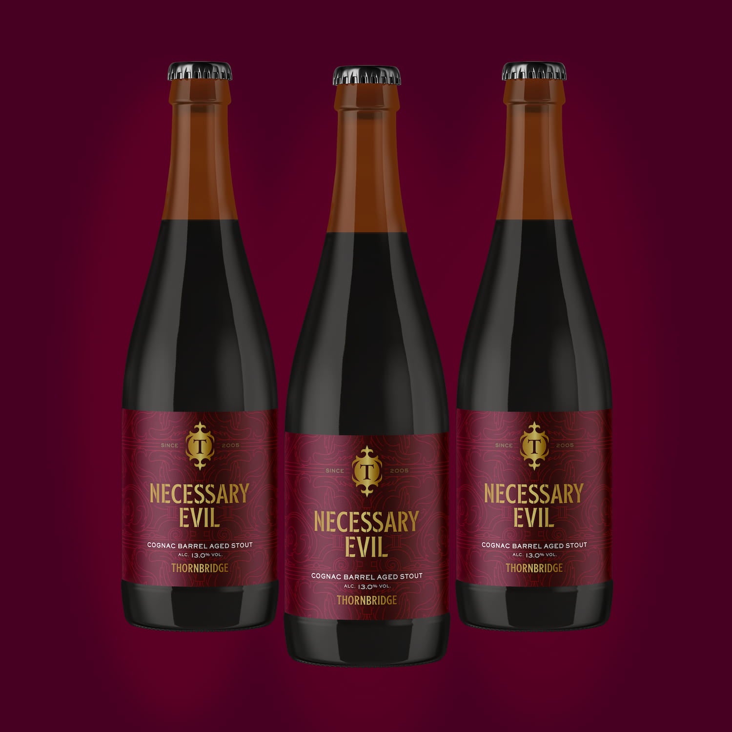 Necessary Evil, 13% ABV Cognac Barrel Aged Stout 12 x 375ml bottles Beer - BA mini case Thornbridge