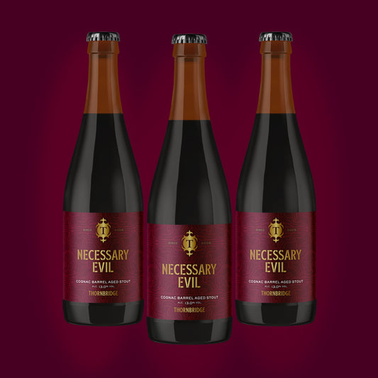 Necessary Evil, 13% ABV Cognac Barrel Aged Stout 12 x 375ml bottles Beer - BA mini case Thornbridge