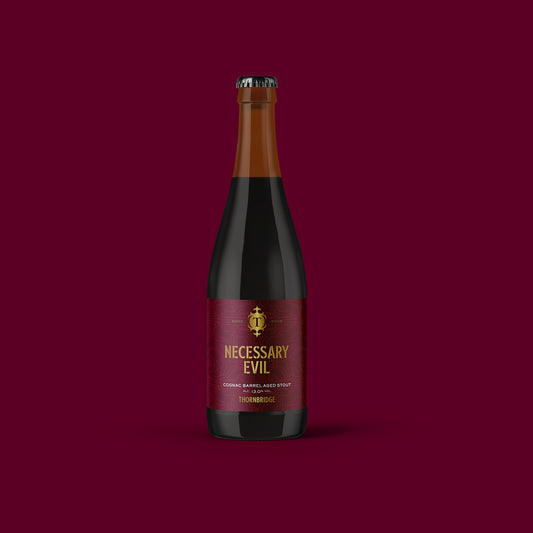 Necessary Evil, 13% ABV Cognac Barrel Aged Stout Beer - BA Single Bottle Thornbridge