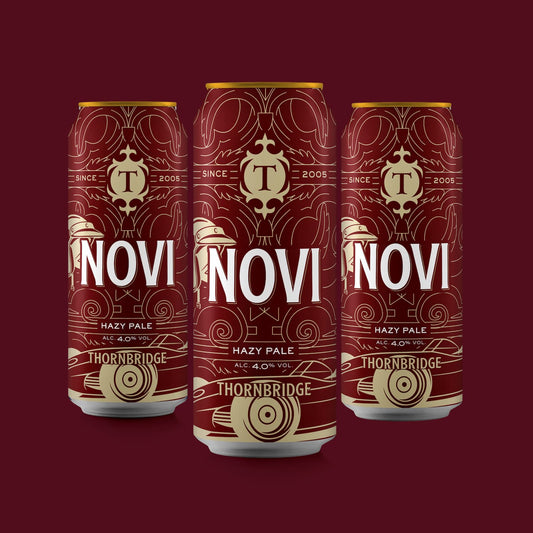 Novi, 4% Hazy Pale Ale 12 x 440ml cans Beer - Case Cans Thornbridge