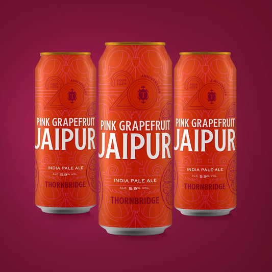 Pink Grapefruit Jaipur, 5.9% IPA 12 x 440ml cans Beer - Case Cans Thornbridge