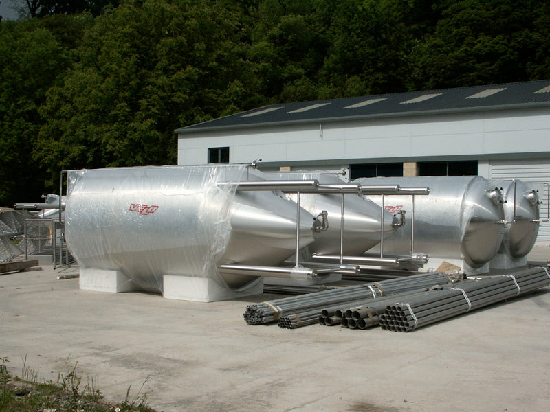 New Beer Tanks waiting outside the brewery for installation