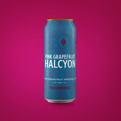 Pink Grapefruit Halcyon, 7.4% Imperial IPA 440ml can Beer - Single Can Thornbridge