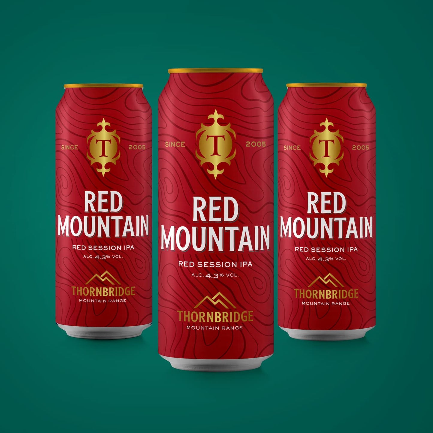 Red Mountain, 4.3% Red Session IPA 12 x 440ml cans Beer - Case Cans Thornbridge