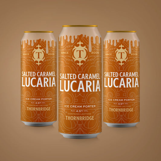 Salted Caramel Lucaria, 4.5% Ice Cream Porter 12 x 440ml cans Beer - Case Cans Thornbridge