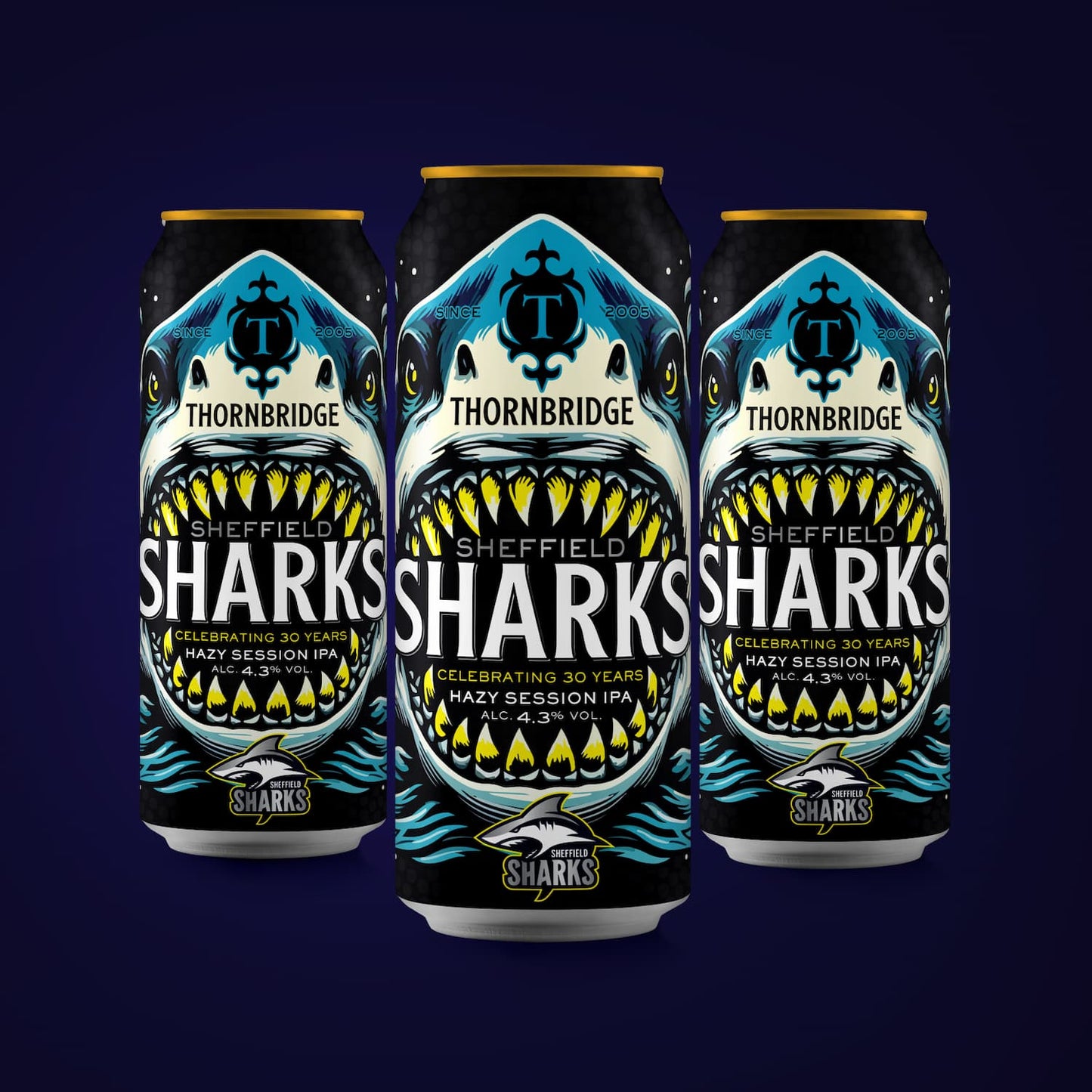 Sharks 4.3% Hazy Session IPA 12 x 440ml cans Beer - Case Cans Thornbridge