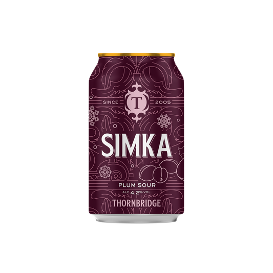 Simka, 4.2% Plum Sour 12 x 330ml cans Beer - Case Cans Thornbridge