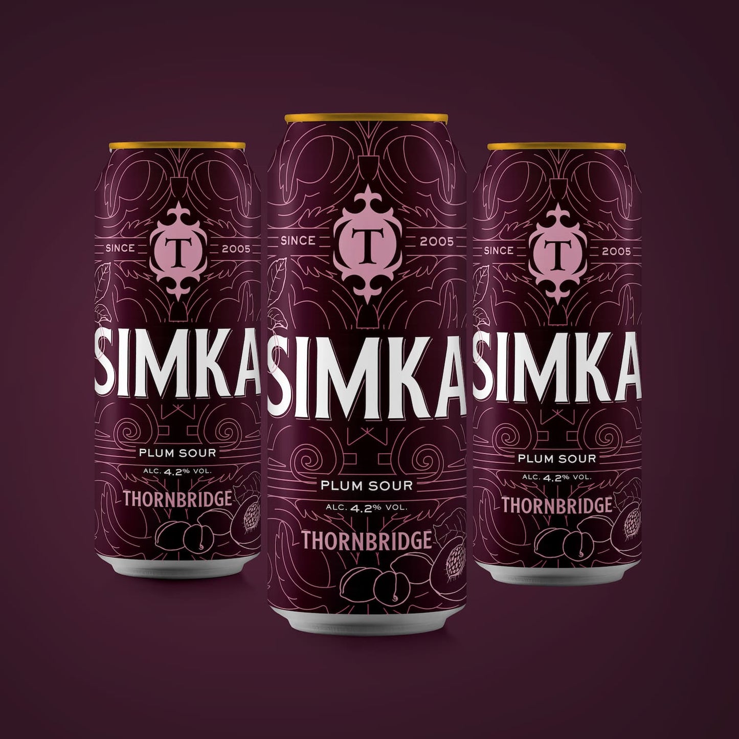 Simka, 4.2% Plum Sour 12 x 440ml cans Beer - Case Cans Thornbridge