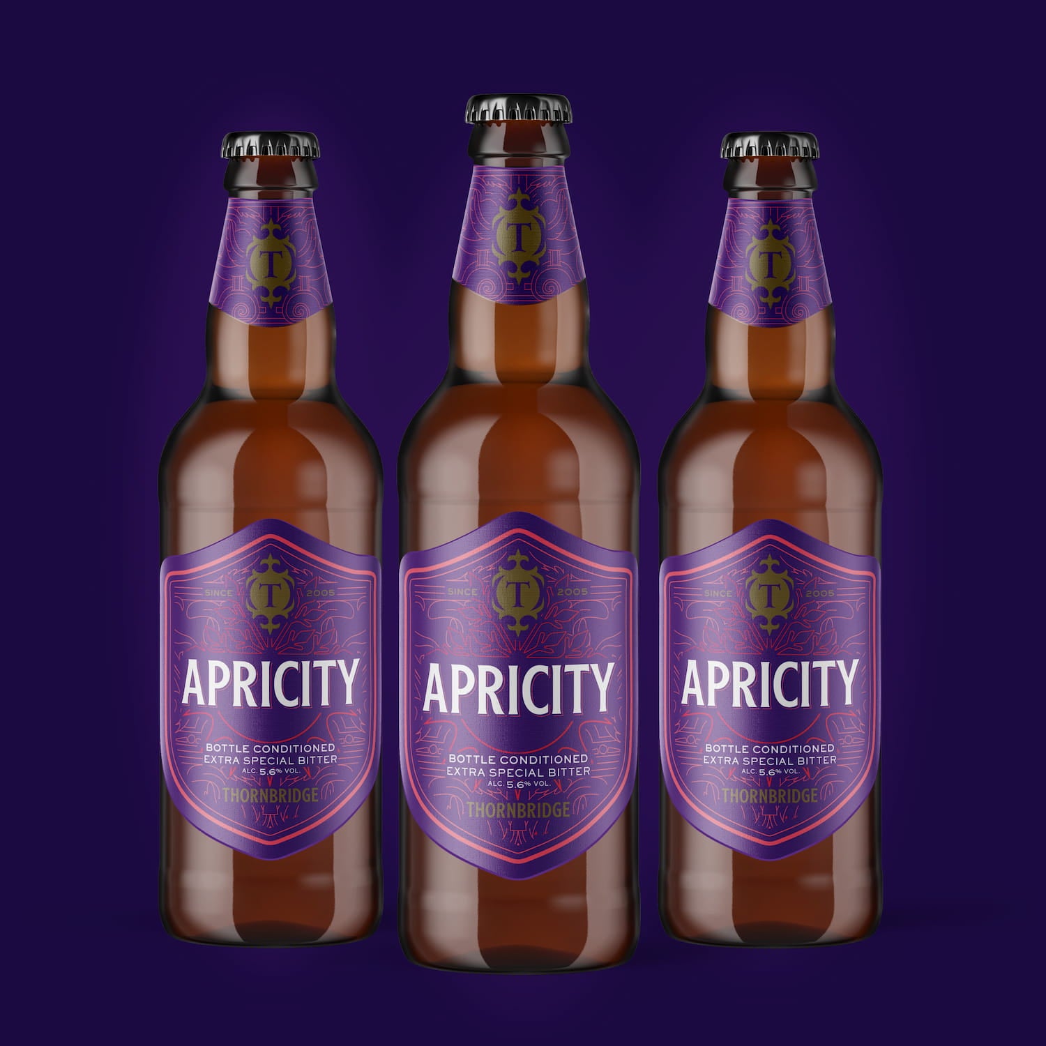 Apricity, 5.6% Extra Special Bitter 8 x 500ml bottles Beer - Case Bottle Thornbridge
