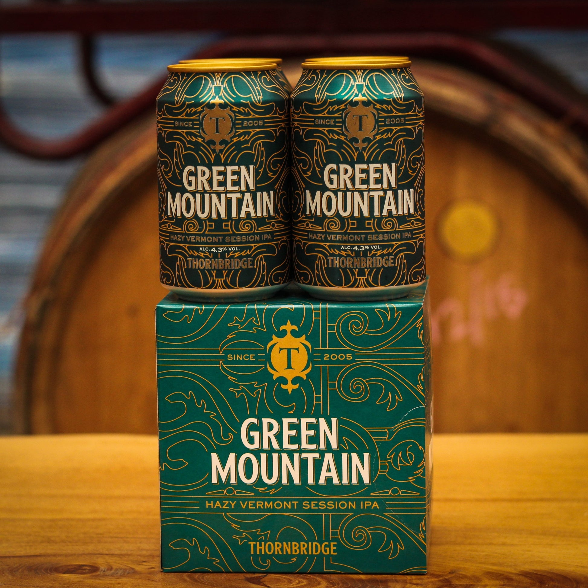 Green Mountain 4 Can Pack, 4.3% Hazy Session IPA Beer - Mini Case Cans Thornbridge